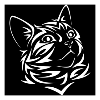 Tribal Cat Decal (White)